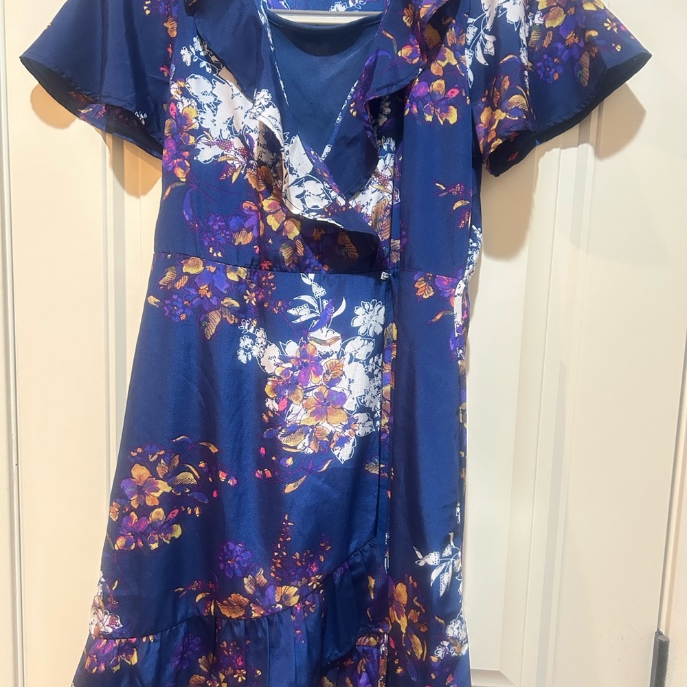 Floral Blue Kids Casual Dress